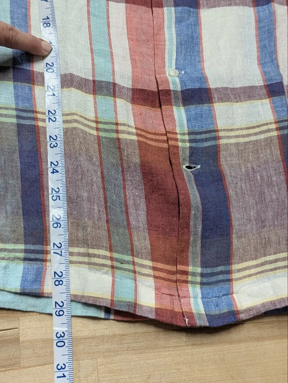 J. Crew Irish Linen Short-Sleeve Plaid Camp Shirt Baird McNutt L